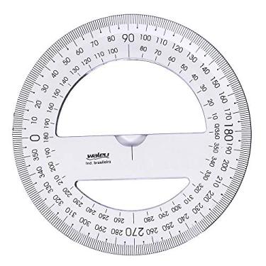 Imagem de Transferidor 360° x 10 unidades, Waleu 10290002, Cristal