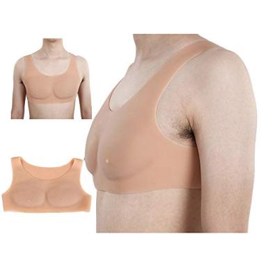 Imagem de ZMX Terno de silicone para músculos, músculo falso peitoral, peito falso, tecido realista de silicone, protetor de peito para homem, fantasia de máscara, A