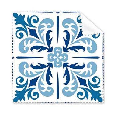 Imagem de Azul Marrocos Pano de Limpeza Decorativo Flor Ilustração Tela de Telefone Limpador de Óculos 5 peças