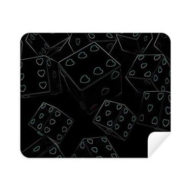 Imagem de Pano de limpeza com ilustração de dados para jogos de coração, 2 peças, tecido de camurça
