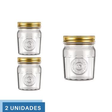 Imagem de 2 Pote Americano Mantimento Café Vidro Vintage 500ml Nadir