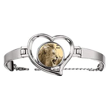 Imagem de Bracelete de arame com coração de avestruz africano maior pássaro, Medium, Metal