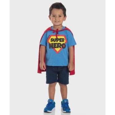 Imagem de Camiseta Infantil Manga Curta Com Capa. Super Hero - Gueda