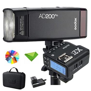 Imagem de GODOX AD200 Pro AD200Pro 200Ws com gatilho de flash X2T-O para Olympus 2.4G 1/8000 HSS, 500 flashes de potência total, reciclagem de 0,01-1,8s, bateria de 2900mAh, lâmpada nua/monoluz