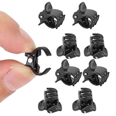 Imagem de 100 PCS Mini grampos de pl¨¢stico,grampos de mand¨ªbula elegantes de pl¨¢stico preto antiderrapantes grampos de cabelo pequenos grampos de coroa de cabelo grampos para meninas e mulheres garras gra,