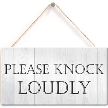 Imagem de TOMATO FANQIE Please Knock Loudly Placa de porta suspensa de plástico placa decorativa de parede (US-G042)