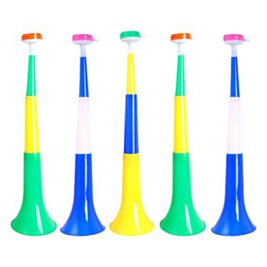 Imagem de UGPLM 5 x fabricantes de ruídos altos de futebol de futebol para fãs de torcer trompetes de futebol de alto-falante para jogos de esportes de aniversário, festivais, celebração carnaval