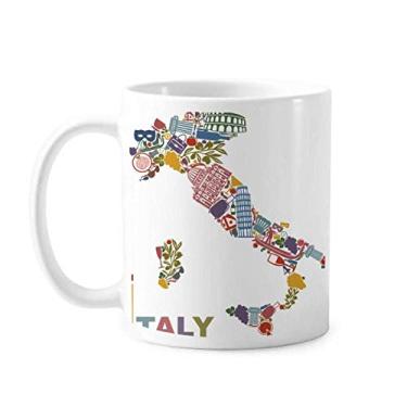 Imagem de Mapa Itália Marco Nacional Bandeira Arquitetura Caneca Cerâmica Café Porcelana Utensílios de Mesa