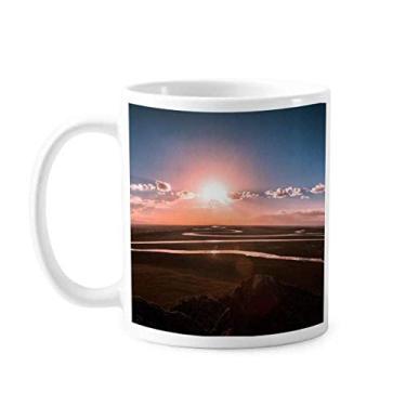 Imagem de Sky Red Dark Clouds Art Deco presente caneca moderna cerâmica xícara de café porcelana louça