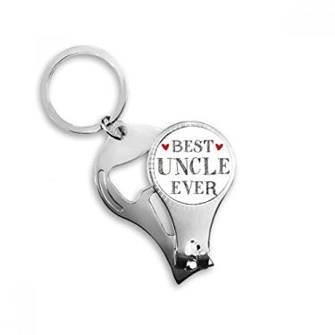 Imagem de Best Uncle Ever Quote Heart Nail Nipper Ring Chaveiro Abridor de Garrafas Cortador
