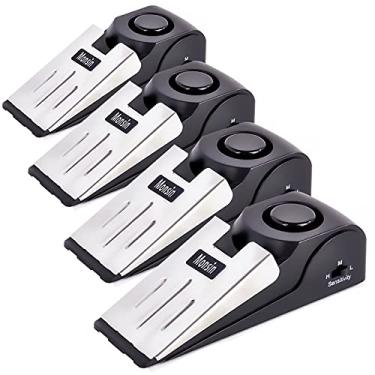 Imagem de Alarme de parada de porta, rolha de porta com alarme de segurança de 120 dB, parada de porta cunha para viagem, apartamento, casa de casa (pacote com 4)
