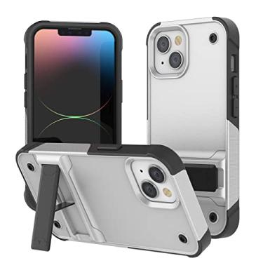 Imagem de PunkCase Capa para iPhone 14 Plus [Reliance Series] Capa protetora híbrida de grau militar com suporte integrado | Melhor proteção contra quedas para iPhone 14 Plus (6,7 polegadas) (2022) [Branco-Preto]