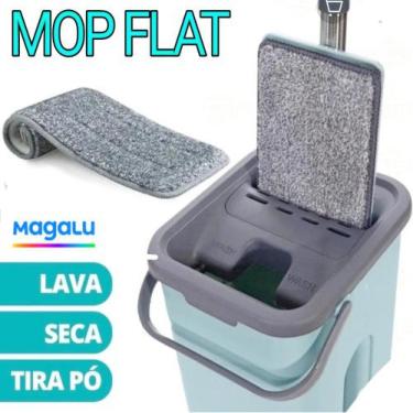 Imagem de Mop Retangular Rodo Esfregão Flat Limpeza Chão Cozinha Sala Comércio L