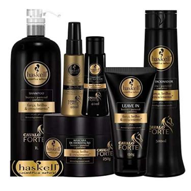 Imagem de Kit Haskell Cavalo Forte Shampoo 1l Condicionador 500ml Máscara 250g 6 itens