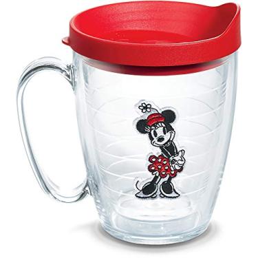 Imagem de Tervis Disney – Copo térmico original Minnie com emblema e tampa vermelha, caneca de 473 ml, transparente