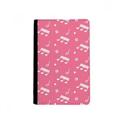 Imagem de Carteira com notas musicais diagonais e porta-passaporte rosa Notecase Burse
