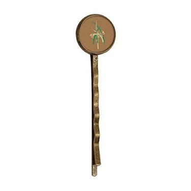 Imagem de Tiara estilo Bobby Pin para cabelo de metal retrô com folha de cultura japonesa