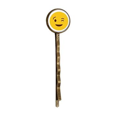 Imagem de Blink Smile Face Ilustration Pattern Retro Metal Hair Bobby Pin Headwear
