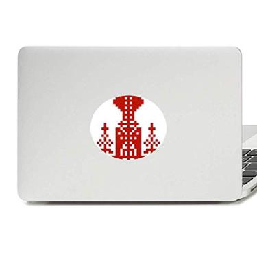 Imagem de Adesivo de notebook com emblema de vinil de elementos do país mosaico da Rússia Building