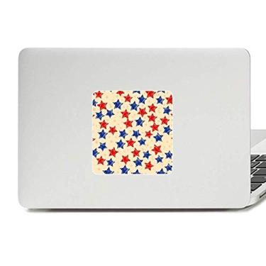 Imagem de Adesivo de vinil para laptop com pentagrama azul vermelho elementos país decoração PC