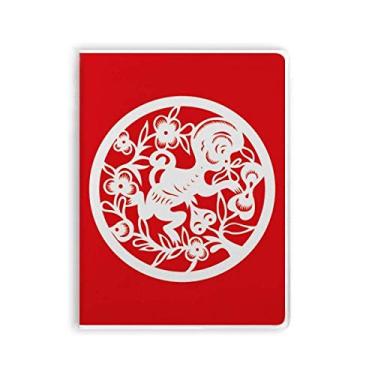 Imagem de Caderno de arte do zodíaco chinês cortado em papel com estampa de macaco