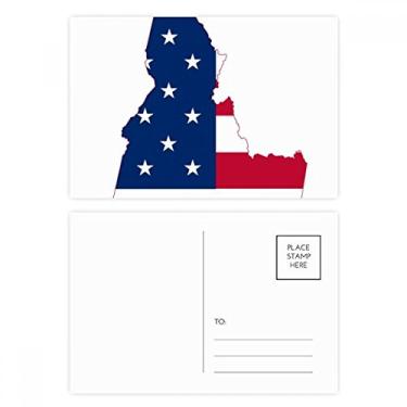 Imagem de Idaho America Mapa Estrelas Listras Bandeira Cartão Postal Cartão Cartão de Aniversário
