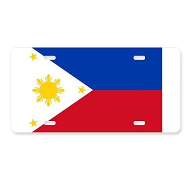 Imagem de DIYthinker Bandeira nacional das Filipinas, país da Ásia, placa de licença decoração de aço inoxidável para automóveis