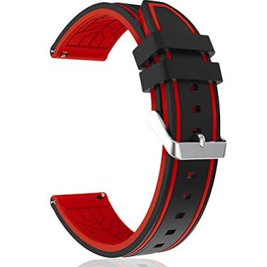 Imagem de MEGIR Pulseiras de relógio de silicone para mulheres e homens de liberação rápida pulseiras de relógio de silicone com 24 mm vermelho