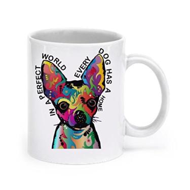 Imagem de Caneca para cães chihuahua - caneca de chihuahua - em um mundo perfeito - canecas de chihuahua - presentes chihuahua