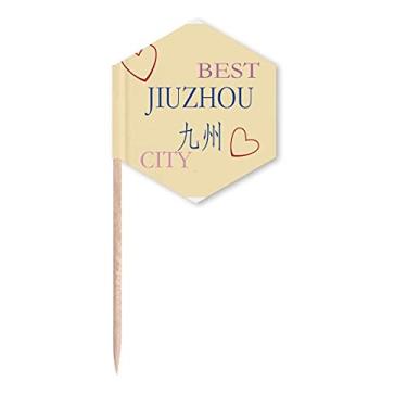 Imagem de Bandeiras de palito de dente com ícone de Jiuzhou da China do meio