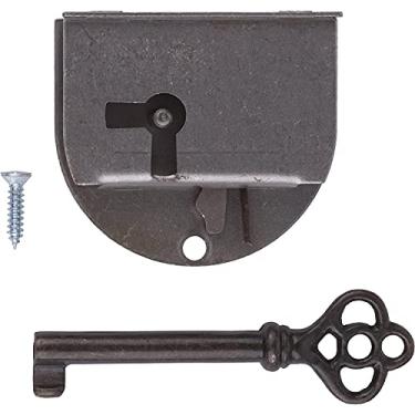 Imagem de Fechadura arredondada com chave de esqueleto para portas de armário com mão direita | UA-033-LR