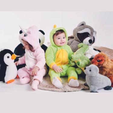 Imagem de Pijama Kigurumi Em Pelo Dinossauro Bebê Infantil Macacão - Fakini