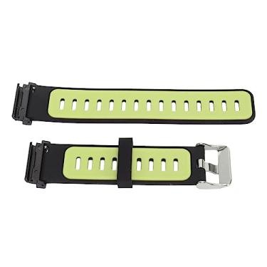 Imagem de Pulseira de Relógio de Silicone, Pulseira de Relógio Com Fivela de Metal Ajustada 22 Mm Substituição para Esportes para Relógios Inteligentes (Preto Verde)