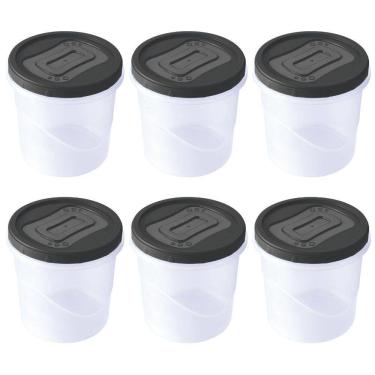 Imagem de Pote de plástico Clic rosca 1,8 litros com 6 unidades Plasutil ref.13889