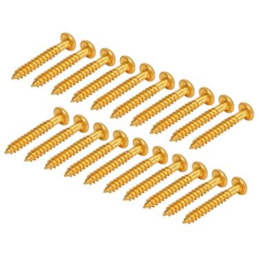 Imagem de Parafusos de Montagem de Captador Parafuso de Fixação de Metal Resistente para Guitarra Brilhante 20 Peças para Baixo (Ouro)