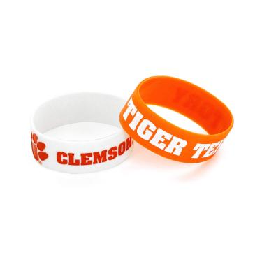 Imagem de Pulseira de borracha de silicone NCAA, pacote com 2, Team Colors, Clemson Tigers