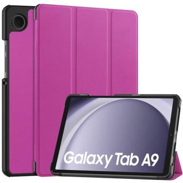 Imagem de ZOOMALL Capa para Samsung Galaxy Tab A9 8,7 polegadas modelo 2023 (SM-X110/X115/X117), capa protetora inteligente com suporte fino, roxo