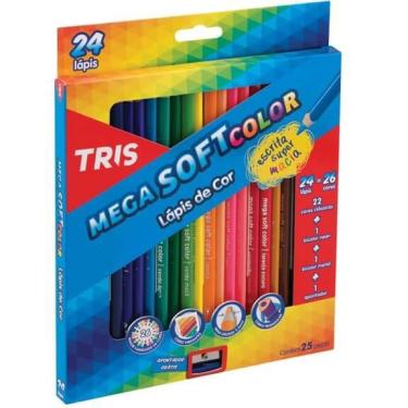 Imagem de Lápis De Cor Mega Soft Color 24 Cores + Apontador Tris