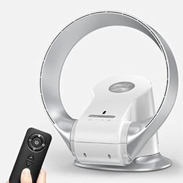 Imagem de Ventilador De Montagem Em Parede Com Controle Remoto, Ventilador Sem Lâmina De 35,7 Cm, Ventilador De Mesa De 26 W, Ventilador De Pé Oscilante De 80 Graus, Preto/prata/branco,Prata,Sensational421