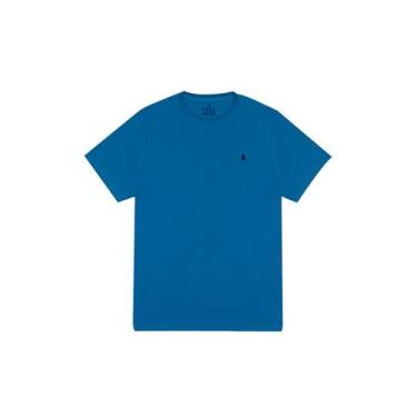 Imagem de Camiseta Masculina Over Logo Polo Wear Azul Médio