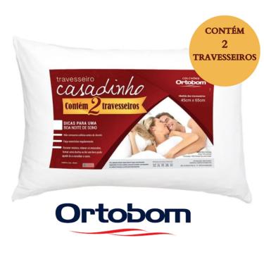 Imagem de Travesseiro Ortobom Casadinho 45x65cm - Macio - Kit c/ 2 unidades na Embalagem