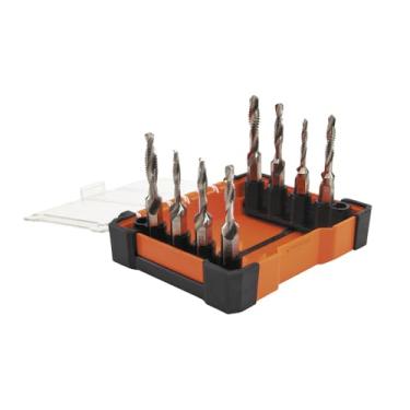 Imagem de Klein Tools Kit de ferramentas de broca 32217, 8 peças, para alumínio latão, cobre, plástico suave, ferramentas elétricas de conexão rápida compatíveis