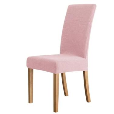 Imagem de 6 pçs capa de cadeira para sala de jantar 4 6 pacote peças ajustável jacquard assento capa de cadeira hotel banquete de casamento, rosa, 5 pçs capa de cadeira
