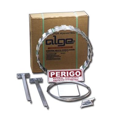 Imagem de Kit Protetor Perimetral 30cm Inoxidável Cerca Concertina Ouriço 10 Metros