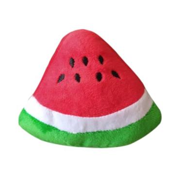 Imagem de Brinquedo De Pelúcia Pequeno Para Cães Pet Premium Cenoura Banana Melancia Laranja Morango Pirulito Donuts Pimenta Estrela Nuvem Coxa Beringela Nuvem Divertida (Melancia)