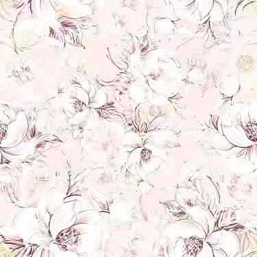 Imagem de ReWallpaper Papel de parede floral estético removível de 44,5 cm x 7 m rosa para alugar e colar papel de parede autoadesivo impermeável para contato murais de parede para quarto de meninas