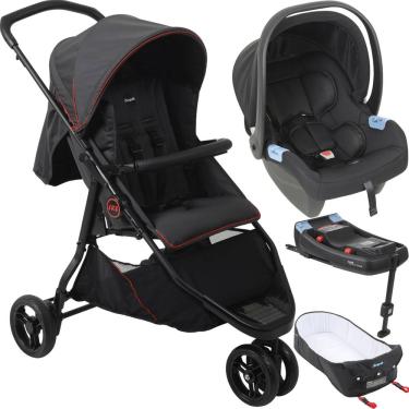 Imagem de Carrinho Moises Bebe Conforto Base ISOFIX Burigotto CR3 Gray Red
