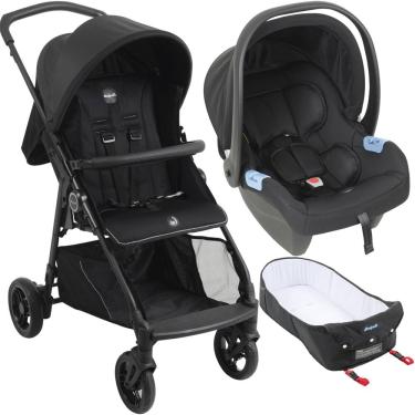 Imagem de Carrinho de Bebe Moises com Bebe Conforto Burigotto Lui Grafite