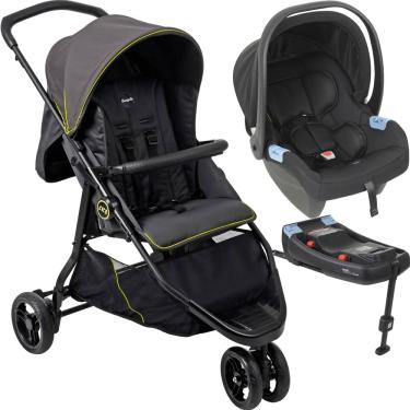Imagem de Carrinho com Bebe Conforto Base ISOFIX Burigotto CR3 Gray Neon