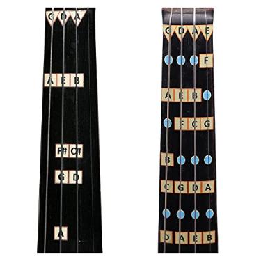 Imagem de Fantástico guia de dedo para violinos – Acessórios musicais para instrumentos de corda, adesivos de braço e traste, aprender a tocar violino ou notas de violino, combo: D principal e todas as notas guias tamanho 4/4